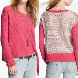 ✨ Free People Sweet Jane Crochet Back Sweater